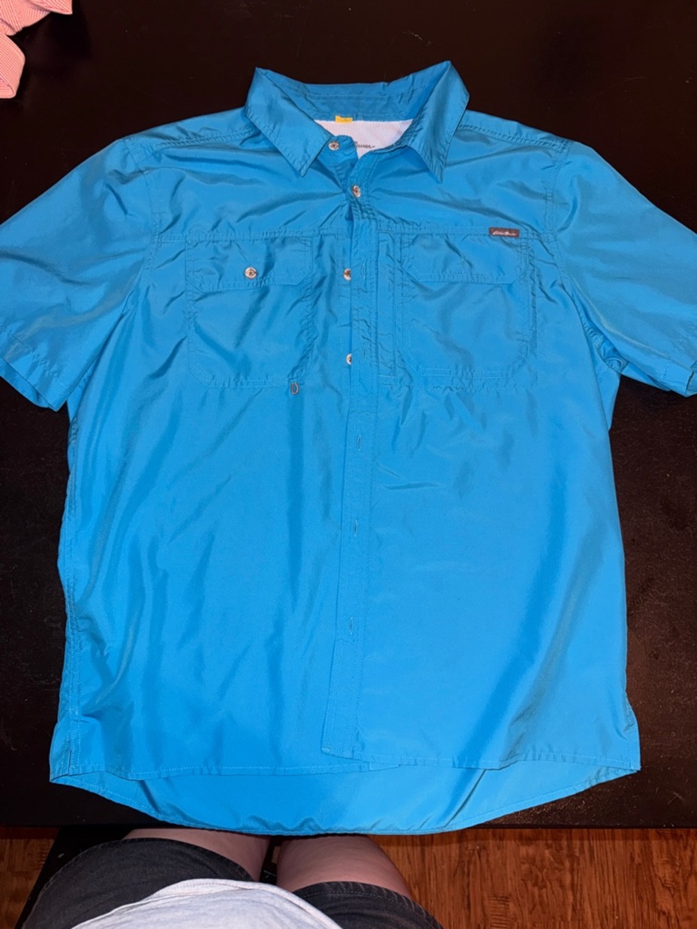 Eddie Bauer Short-Sleeve Button-Down Shirt - Blue